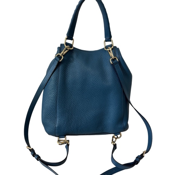 Michael Kors Blue Leather Viv Large Backpack - Picture 2 of 15